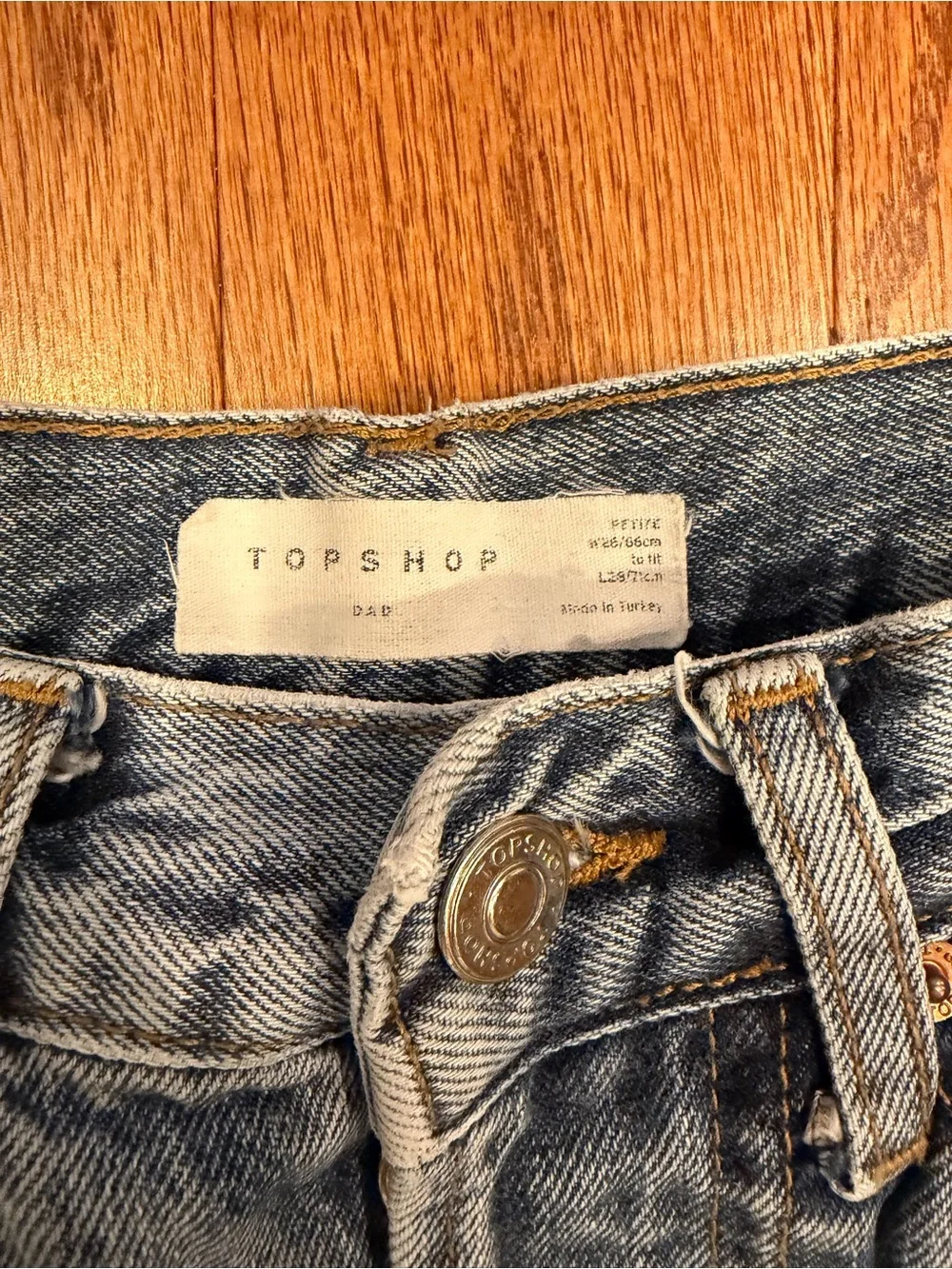 Topshop light blue distressed‎ denim jeans